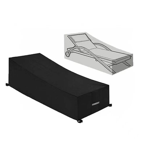 Housse De Chaise Longue Avec Aérations, Imperméable, Coupe-Vent, Anti-Uv, Tissu Oxford 210d (208 X 76 X 41/79 Cm) - Noir
