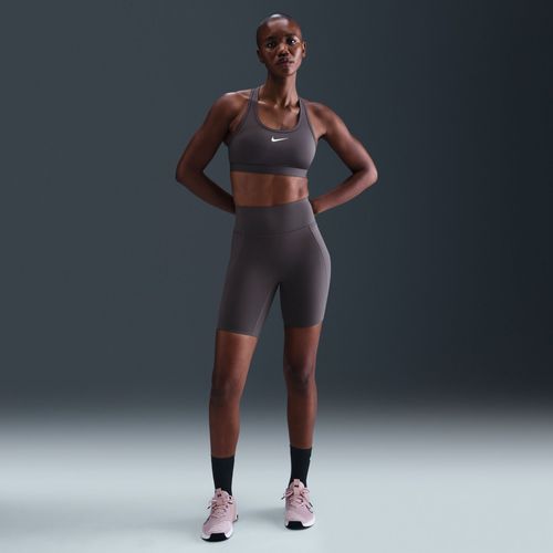 Cycliste Taille Haute Sans Coutures Avant Nike Universa 20 Cm Pour Femme - Gris