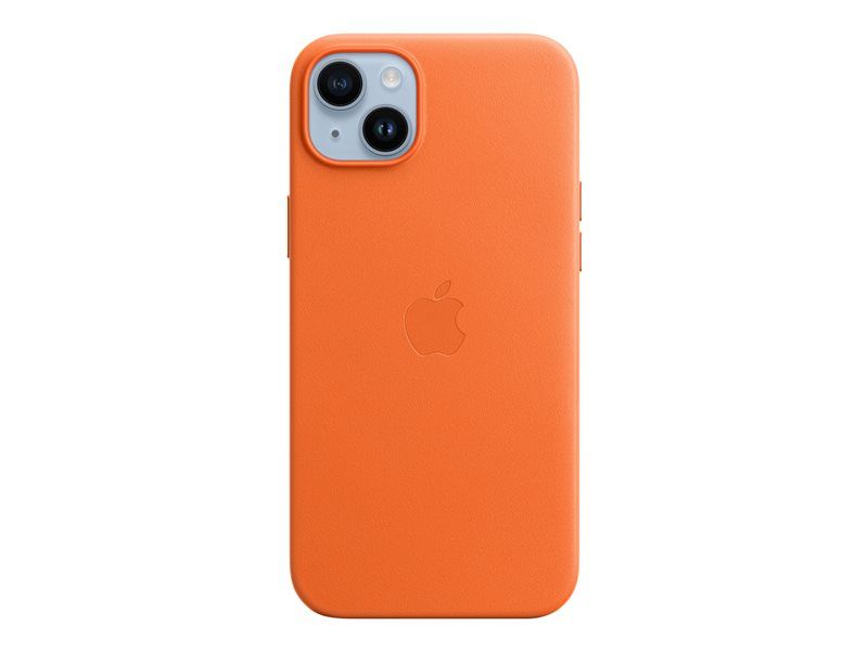 Apple - Coque De Protection Pour Téléphone Portable - Compatibilité Avec Magsafe - Cuir - Orange - Pour Iphone 14 Plus