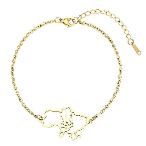 Ukraine Carte Bracelets Bijoux Acier Inoxydable Ukraine Drapeau Pendentif Bracelets