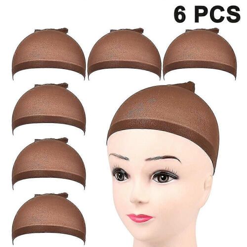 Paquet De 6 Poinglettes En Nylon, Perruques Elastic Hair Network Undercase, Casquette Extensible Percke-W-Caps Casquette Neutre Réseau Élastique Pour Femmes Et Hommes