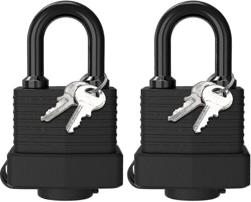 Cadenas avec clé, [2 Pack] [4 clés] Cadenas étanches Serrure Serrure Cadenas 40mm