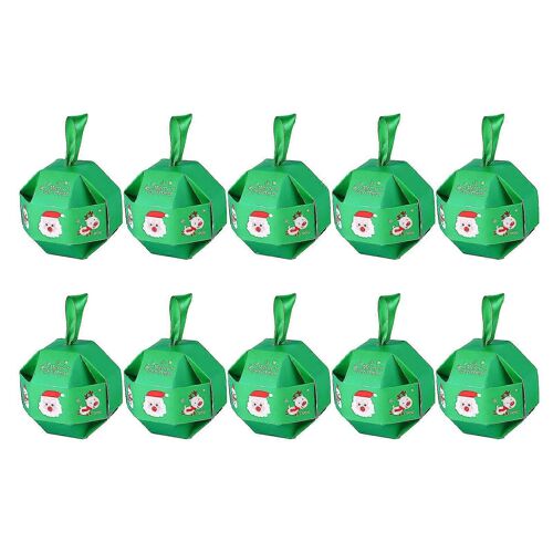 10Pcs Imprimé Motif Cadeaux Paquet Boîte avec Lanière Papier Chocolat Sucre Biscuits Paquet Boîte Fête Ornement-Yvan