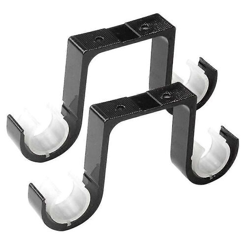 Double Rideau Rod Supports De Plafond Support Supporte Alliage d'Aluminium Noir 2pcs