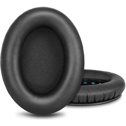 Paires Coussinets d'oreille de remplacement Coussinets d'oreille avec cuir plus doux, mousse d'isolation acoustique, épaisseur ajoutée (noir)