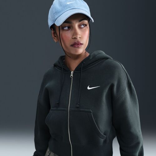 Sweat À Capuche Et Zip Court Et Ample Nike Sportswear Phoenix Fleece Pour Femme - Vert