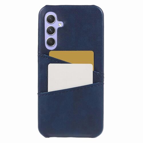 Pour Samsung Galaxy S23 FE Coque de téléphone en cuir PU enduit de PC avec 2 emplacements pour cartes