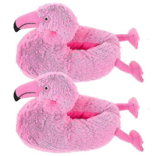 1 Paire De Pantoufles D'intérieur Flamant Rose Pantoufles Animaux Mignons Pantoufles Chaudes Pantoufles Hivers Pantoufles Moelleuses