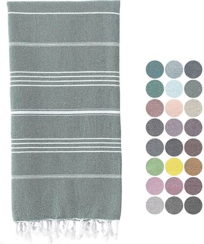 Plage - Serviette De Bain Coton Turc Spa Spa Sauna Hammam Voyage Yoga Gym Yacht Sheet Wrap Couverture 100 X 180 Cm (Sarcelle)