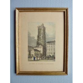 La Tour St Jacques La Boucherie - Eau Forte (Reproduction Encadrée)