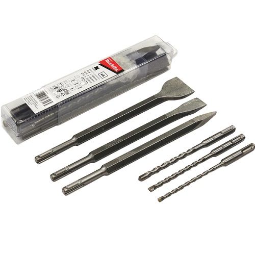 Makita Coffret 3 forets, 1 pointe, 1 burin plat, 1 burin large SDS-Plus - D-58920