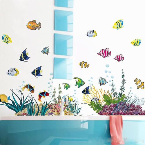 Sticker mural Poisson tropical Autocollant mural sous la mer pour salle de bain