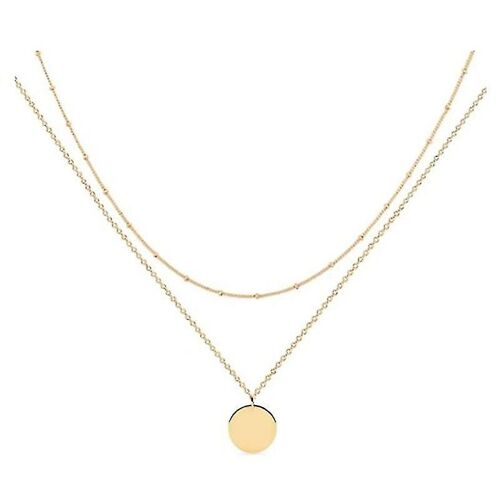 Couches Coeur Collier Pendentif Fait À La Main 18k Plaqué Or Délicat Tour De Cou Superposition Long Pour Women_Feb