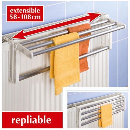 Porte Serviette Pour Radiateur Butterfly - Aluminium - L. 58/108 Cm