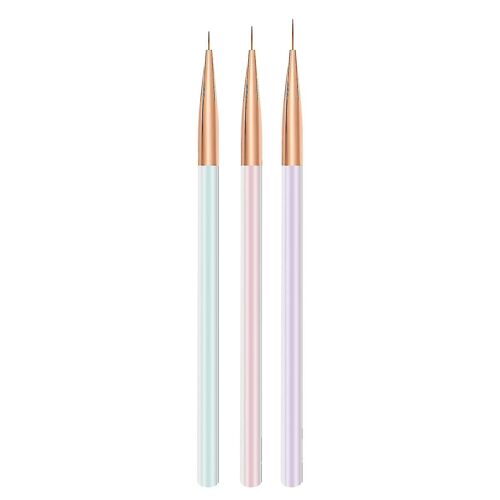 3pcs / Set Nail Pen Non-Shedding Anti-Rust Abs Macaron Nail Art Liner Pour La Beauté