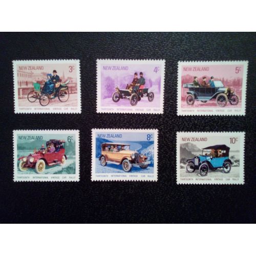 Timbre Nouvelle-Zélande Yt 556 À 561 Séries: 13ème Rallye International De Voitures Anciennes 1972