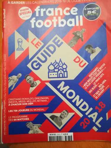 France Football N° 3761s Le Guide Du Mondial 2018