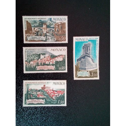 Timbre Monaco Yt 851 À 854 Séries: Préservation Des Bâtiments Historiques 1971