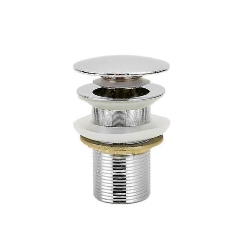 Drain escamotable automatique sans trop-plein Drain à ouverture par poussée pour lavabo en cuivre chromé
