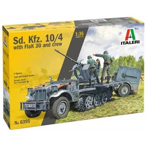 Italeri - Maquette Semi-Chenillé Sd.Kfz.10/4 With Flak 30 And Crew |Italeri|6395| 1:35 Maquette Char Promo - Ref : 15544-Italeri