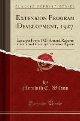 Wilson, M: Extension Program Development, 1927