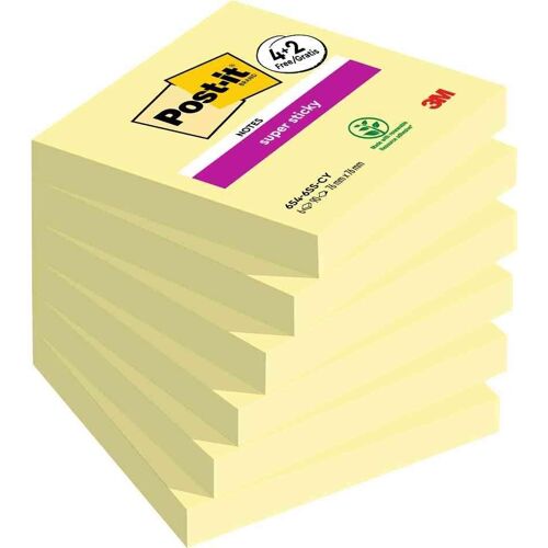 Post-It Bloc-Note Adhésif Super Sticky Notes, 76 X 76 Mm
