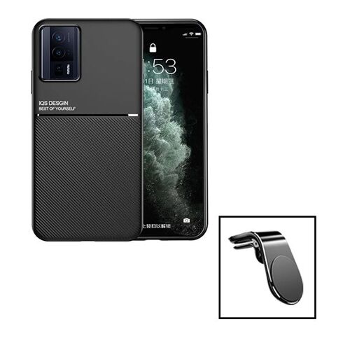 Kit Coque Magnetic Lux + Support Magnétique L Safe Driving pour Xiaomi Poco F5 Pro - Noir