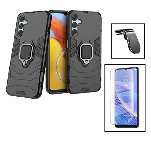 Kit Film Hydrogel Full Cover Avant + Coque 3X1 Military Defender + Support Magnétique L Safe Driving Voiture pour Samsung Galaxy M54 5G - Noir