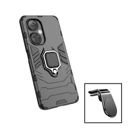 Kit Support Magnétique L Safe Driving Voiture + Coque 3x1 Military Defender Pour Oneplus Nord N30 - Noir