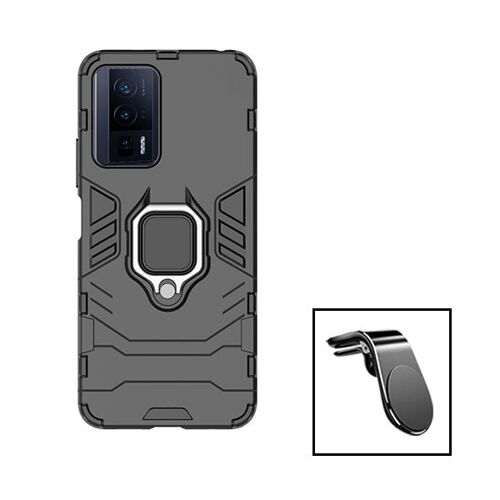 Kit Support Magnétique L Safe Driving Voiture + Coque 3x1 Military Defender Pour Xiaomi Poco F5 Pro - Noir