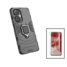 Kit Film Hydrogel Full Cover Avant + Coque 3x1 Military Defender Pour Oneplus Nord N30 - Noir