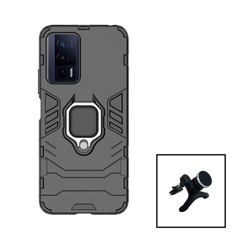 Kit Support Magnétique de Voiture Renforcé + Coque 3X1 Military Defender pour Xiaomi Poco F5 Pro - Noir