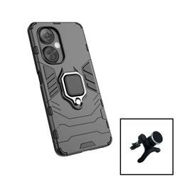 Kit Support Magnétique De Voiture Renforcé + Coque 3x1 Military Defender Pour Oneplus Nord N30 - Noir