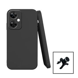 Kit Support Magnétique Renforcé De Voiture + Coque Silicone Liquide Pour Oneplus Nord N30 - Noir
