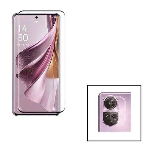Kit Film Caméra Arrière + Verre Trempé 5d Full Cover Pour Oppo Reno10 - Transparent / Noir