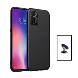 Kit Support Magnétique De Voiture + Coque Silicone Liquide Pour Oneplus Nord N300 - Noir