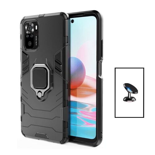 Kit Support Magnétique de Voiture + Coque 3X1 Military Defender pour Xiaomi Poco M5S - Noir