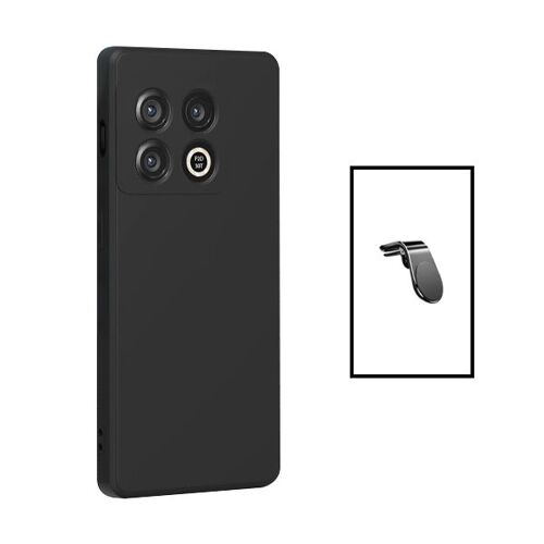 Kit Support Magnétique L Safe Driving Voiture + Coque Silicone Liquide pour OnePlus 10T - Noir