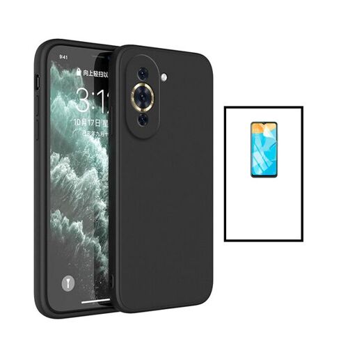 Kit Film Hydrogel Full Cover Avant + Coque Silicone Liquide pour Huawei Nova 10 - Noir