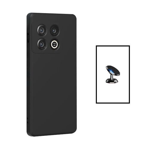 Kit Support Magnétique de Voiture + Coque Silicone Liquide pour OnePlus 10T - Noir