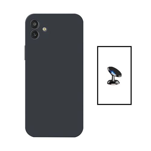 Kit Support Magnétique de Voiture + Coque Silicone Liquide pour Samsung Galaxy M13 5G - Noir