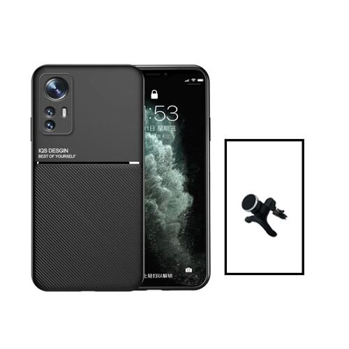 Kit Coque Magnetic Lux + Support Magnétique de Voiture Renforcé pour Xiaomi 12 Lite - Noir
