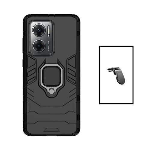 Kit Support Magnétique L Safe Driving Voiture + Coque 3X1 Military Defender pour Xiaomi Redmi 11 Prime 5G - Noir