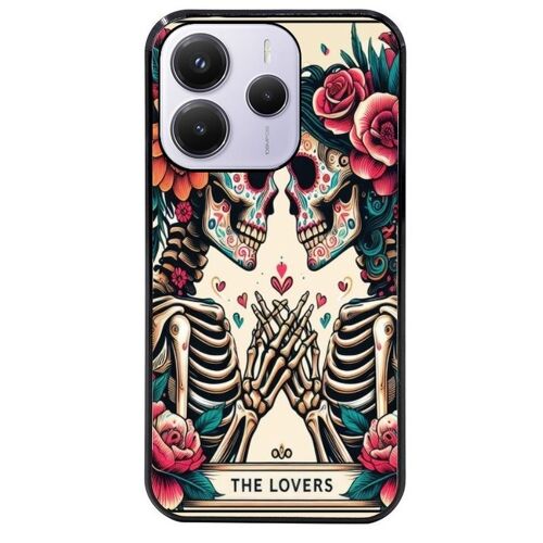 Coque Noire Pour Redmi Note 14 5g Tete De Mort Lovers
