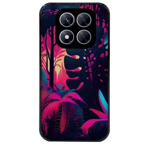 Coque Noire Pour Redmi Note 14 Pro 5g Et Pro Plus Tropical Et Fleur