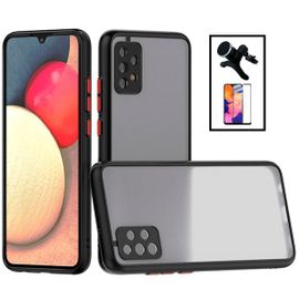 Kit Coque Anti Choque Caméra Protection + Film 5d Full Cover + Support Magnétique Renforcé De Voiture Pour Samsung Galaxy A53 5g - Noir
