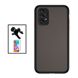 Kit Coque Anti Choque Caméra Protection + Film 5d Full Cover + Support Magnétique Renforcé De Voiture Pour Samsung Galaxy A53 5g - Noir