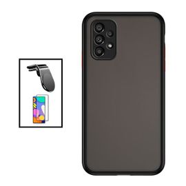Kit Coque Anti Choque Caméra Protection + Film 5d Full Cover + Support Magnétique L Safe Driving Voiture Pour Samsung Galaxy A53 5g - Noir