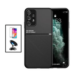 Kit Coque Magnetic Lux + 5d Full Cover + Support Magnétique De Voiture Pour Samsung Galaxy A53 5g - Noir