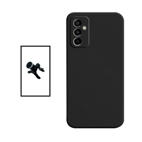 Kit Support Magnétique Renforcé de Voiture + Coque Silicone Liquide pour Samsung Galaxy M13 - Noir